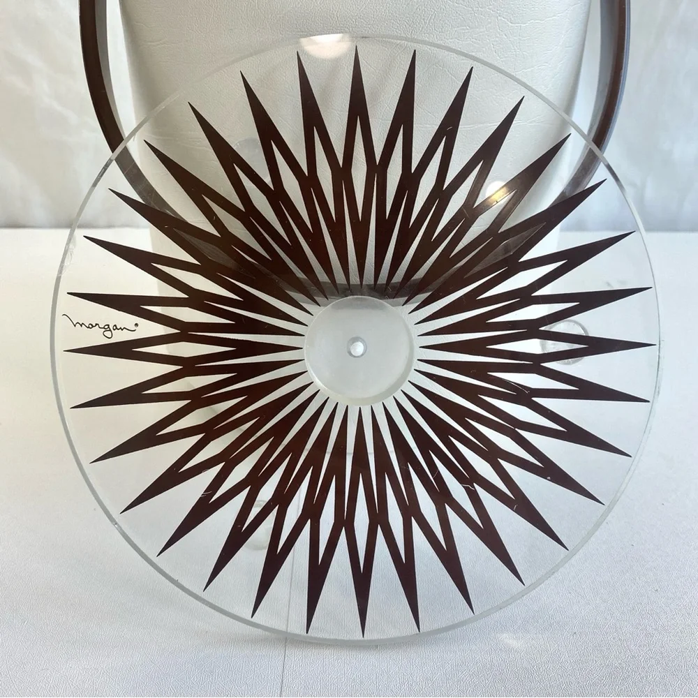 Morgan Designs Bucket Brigade Vintage 70s White Brown Vinyl Insulated Ice Bucket